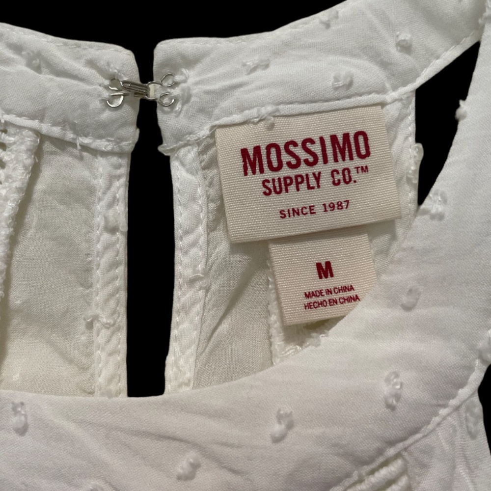 Mossimo Supply CO. White Tank Top with Eyelet Details Size M - Picture 6 of 11